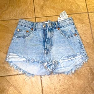 Light washed denim shorts